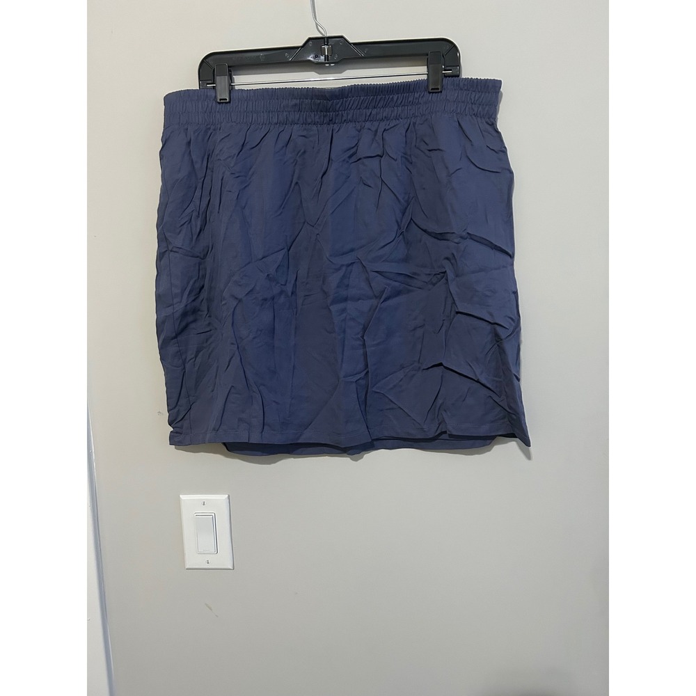 Torrid 1X Blue Refined Waist Mini Skirt Plus Size Elastic‎ Waistband NEW